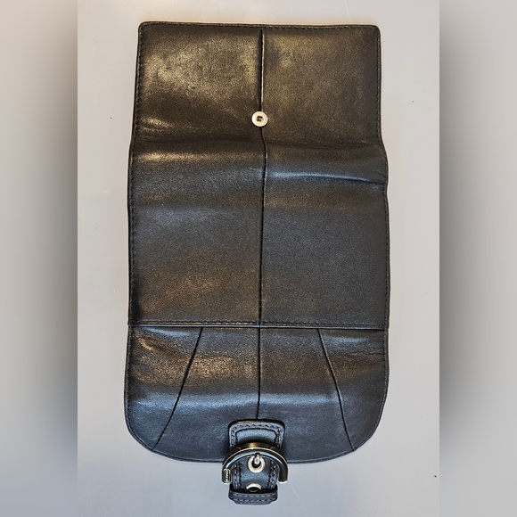 Coach Soho Black Trifold Leather Buckle Wallet - Picture 3 of 15